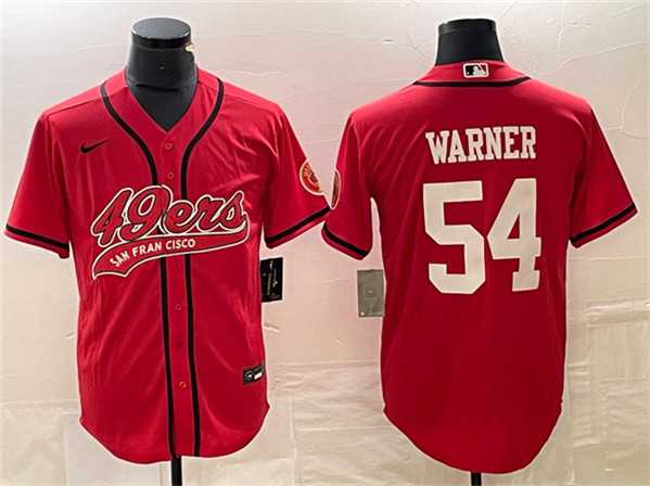 Men's San Francisco 49ers #54 Fred Warner Red Cool Base Baseball Limited Jersey